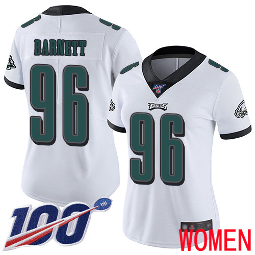 Women Philadelphia Eagles #96 Derek Barnett White Vapor Untouchable NFL Jersey Limited Player Season